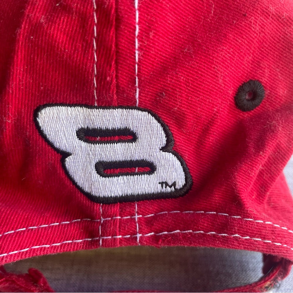 Budweiser Hat NASCAR Cap Dale Earnhardt Jr Winners Circle Adjustable Red Black 8 - Picture 7 of 12